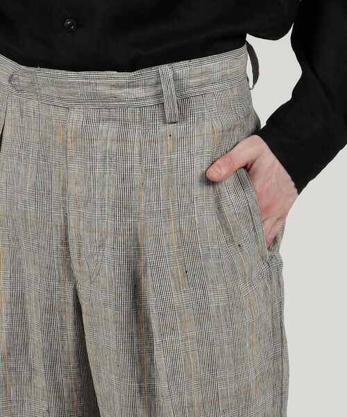 TOMORROWLAND / トゥモローランド その他パンツ | リネン グレンチェック 1タック ペグトップパンツ | 詳細7