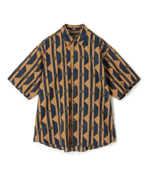 TOMORROWLAND / トゥモローランド シャツ・ブラウス | インド コットン ブロックプリント ハーフスリーブシャツ(46 ブラウン系)