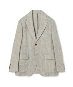 TOMORROWLAND / トゥモローランド テーラードジャケット | リネン グレンチェック シングルブレステッド 3Bジャケット
