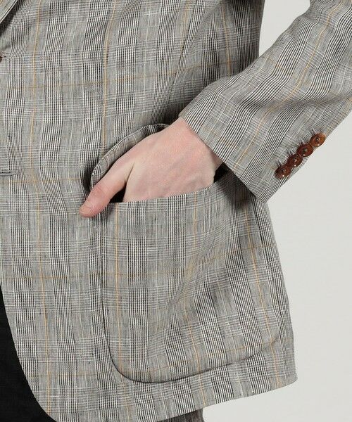 TOMORROWLAND / トゥモローランド テーラードジャケット | リネン グレンチェック シングルブレステッド 3Bジャケット | 詳細10