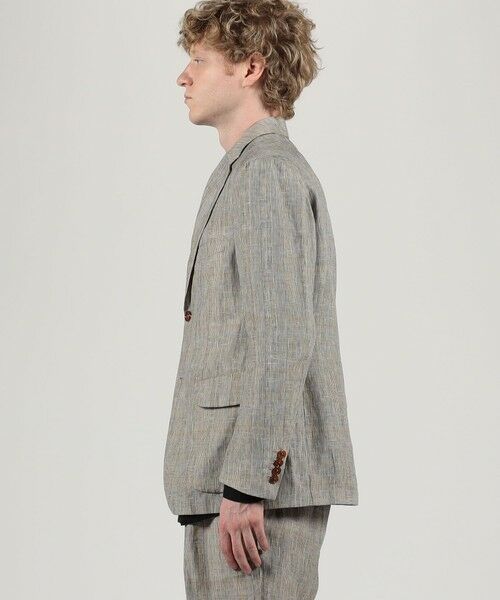 TOMORROWLAND / トゥモローランド テーラードジャケット | リネン グレンチェック シングルブレステッド 3Bジャケット | 詳細3