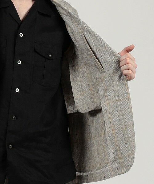 TOMORROWLAND / トゥモローランド テーラードジャケット | リネン グレンチェック シングルブレステッド 3Bジャケット | 詳細5