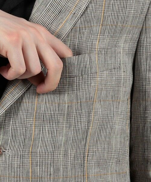 TOMORROWLAND / トゥモローランド テーラードジャケット | リネン グレンチェック シングルブレステッド 3Bジャケット | 詳細9