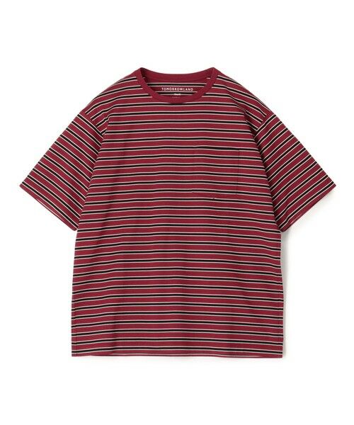 TOMORROWLAND/トゥモローランド ギザコットン ハーフスリーブ ポケットTシャツ 36 レッド系 L