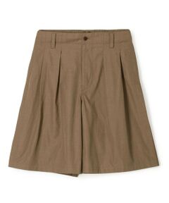 TOMORROWLAND / トゥモローランド ショート・ハーフ・半端丈パンツ | コットンシャンブレー 2プリーツ ショートパンツ