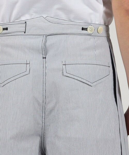 TOMORROWLAND / トゥモローランド ショート・ハーフ・半端丈パンツ | コットンナイロンストライプ  2プリーツ ベルトレス ショートパンツ | 詳細6