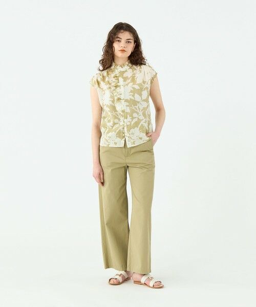 TOMORROWLAND / トゥモローランド シャツ・ブラウス | コットンリネンプリント フリルネックブラウス | 詳細1