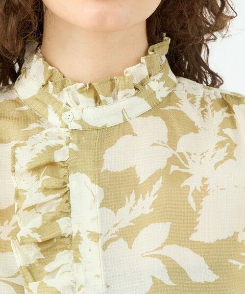 TOMORROWLAND / トゥモローランド シャツ・ブラウス | コットンリネンプリント フリルネックブラウス | 詳細5