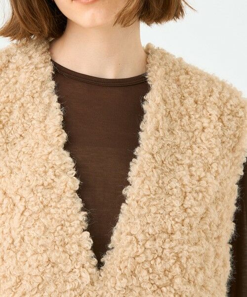 TOMORROWLAND / トゥモローランド ベスト | ミックスファー Vネックベスト | 詳細5