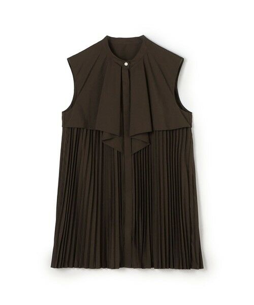 TOMORROWLAND / トゥモローランド シャツ・ブラウス | スパンブロード フロントドレープブラウス(49 ブラウン)