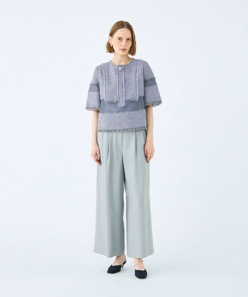 TOMORROWLAND / トゥモローランド その他トップス | ブロッキングツイード ハーフスリーブプルオーバー | 詳細1