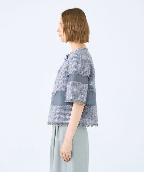 TOMORROWLAND / トゥモローランド その他トップス | ブロッキングツイード ハーフスリーブプルオーバー | 詳細3