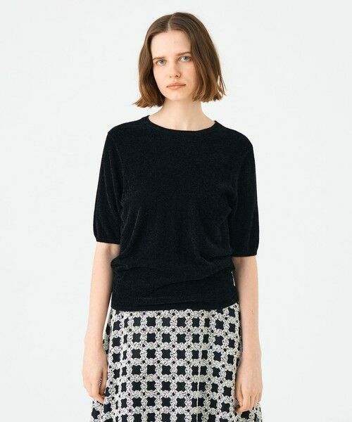 TOMORROWLAND / トゥモローランド ニット・セーター | ストレッチベルベット ハーフスリーブプルオーバー | 詳細2