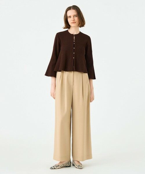 TOMORROWLAND / トゥモローランド カーディガン・ボレロ | ブークレーミラノリブボーダー フレアカーディガン | 詳細1