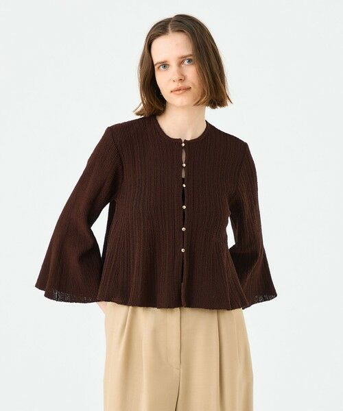 TOMORROWLAND / トゥモローランド カーディガン・ボレロ | ブークレーミラノリブボーダー フレアカーディガン | 詳細2