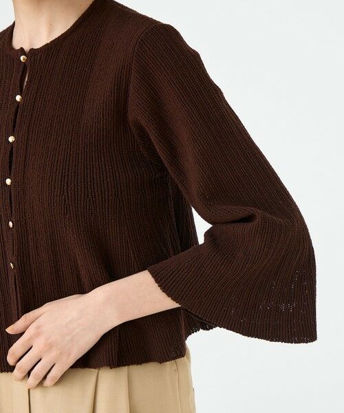 TOMORROWLAND / トゥモローランド カーディガン・ボレロ | ブークレーミラノリブボーダー フレアカーディガン | 詳細6