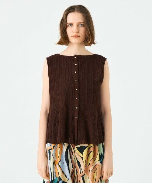 TOMORROWLAND / トゥモローランド ニット・セーター | ブークレーミラノリブボーダー ノースリーブプルオーバー | 詳細9