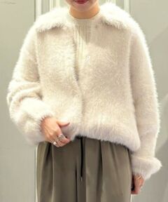 TOMORROWLAND / トゥモローランド カーディガン・ボレロ | フェザーヤーン ステンカラーカーディガン