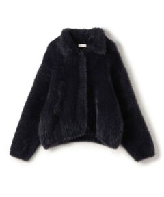 モスライクステッチ クルーネックジャケット （ノーカラー