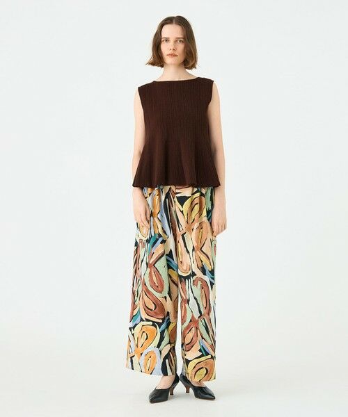 TOMORROWLAND / トゥモローランド その他パンツ | ハンドペイントプリント タックセミワイドパンツ | 詳細1