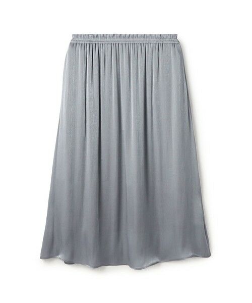 TOMORROWLAND/トゥモローランド スパークルサテン ギャザースカート 15 グレー 36(9号)