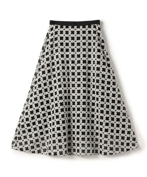 TOMORROWLAND/トゥモローランド フラッフィーヤーンエンブロイダリー フレアスカート 16 ブラック系 34(7号)