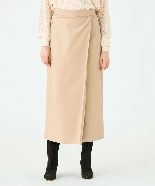 TOMORROWLAND / トゥモローランド ロング・マキシ丈スカート | レザーライククロス ラップマキシスカート | 詳細12