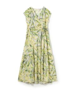 TOMORROWLAND / トゥモローランド ロング・マキシ丈ワンピース | スタックリーフプリント カシュクールライクワンピース