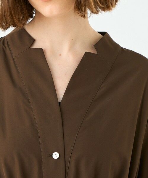 TOMORROWLAND / トゥモローランド ミニ丈・ひざ丈ワンピース | スパンブロード シャツワンピース | 詳細4