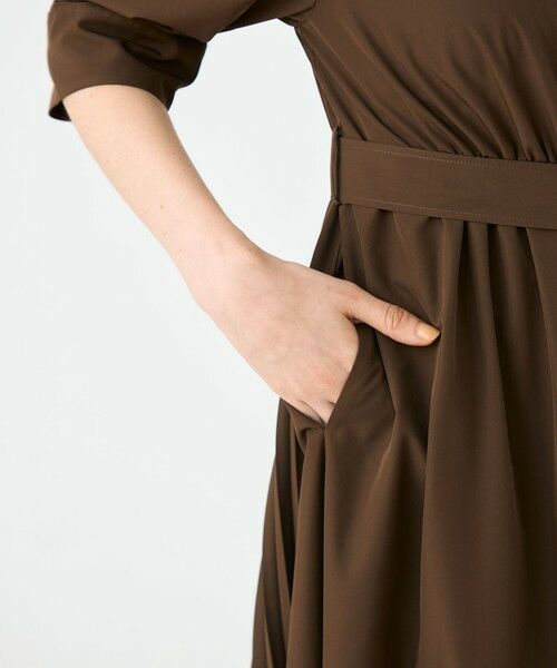 TOMORROWLAND / トゥモローランド ミニ丈・ひざ丈ワンピース | スパンブロード シャツワンピース | 詳細6