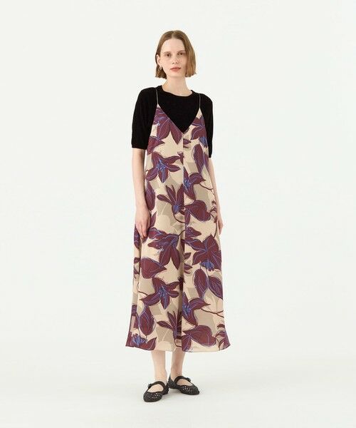 TOMORROWLAND フラワープリント ノースリーブ ワンピース フラワープリント ノースリーブワンピース｜トゥモローランド