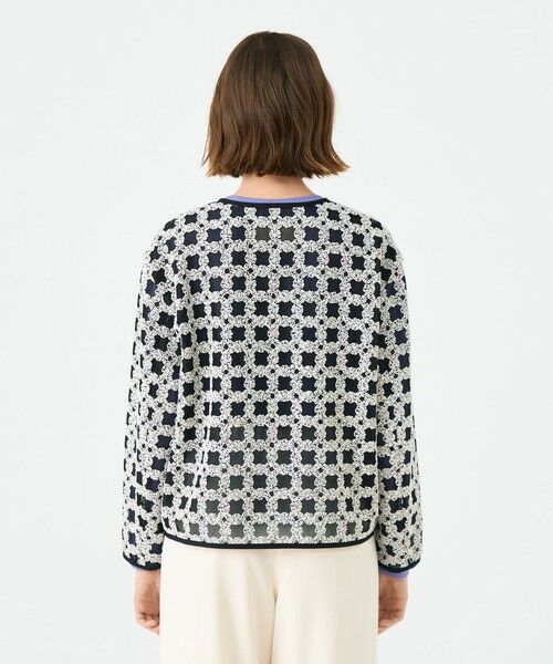 TOMORROWLAND / トゥモローランド ノーカラージャケット | フラッフィーヤーンエンブロイダリー クルーネックジャケット | 詳細4