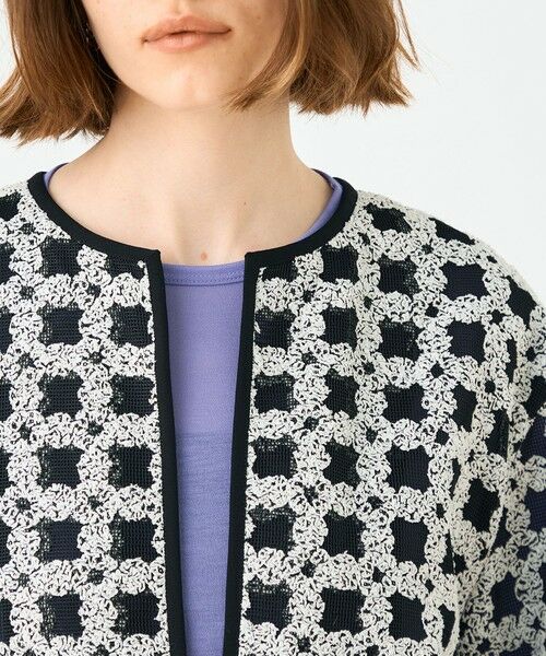 TOMORROWLAND / トゥモローランド ノーカラージャケット | フラッフィーヤーンエンブロイダリー クルーネックジャケット | 詳細6