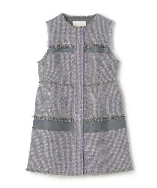 TOMORROWLAND / トゥモローランド ベスト | ブロッキングツイード ミドルジレ(74 パープル系)