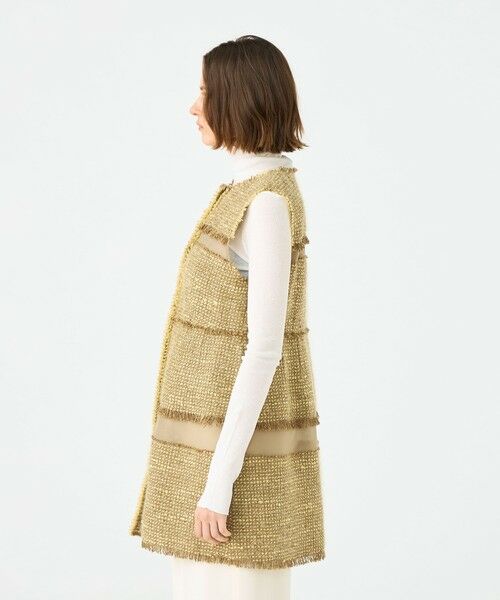 TOMORROWLAND / トゥモローランド ベスト | ブロッキングツイード ミドルジレ | 詳細3