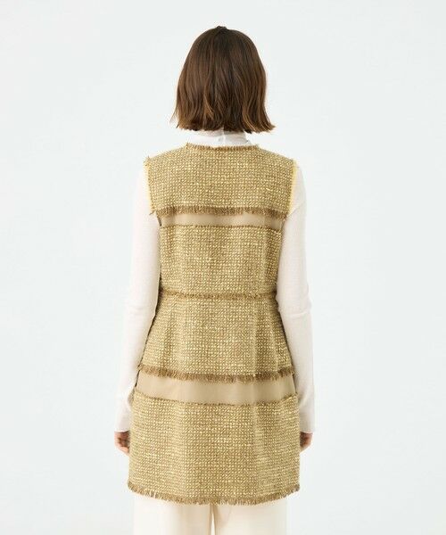 TOMORROWLAND / トゥモローランド ベスト | ブロッキングツイード ミドルジレ | 詳細4