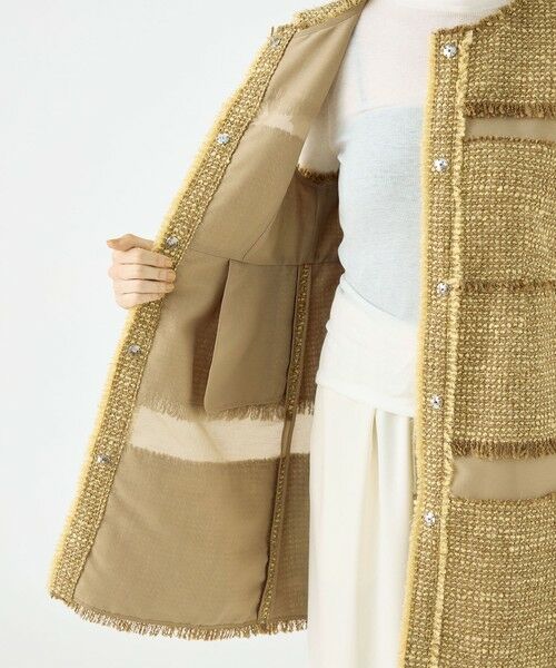 TOMORROWLAND / トゥモローランド ベスト | ブロッキングツイード ミドルジレ | 詳細5