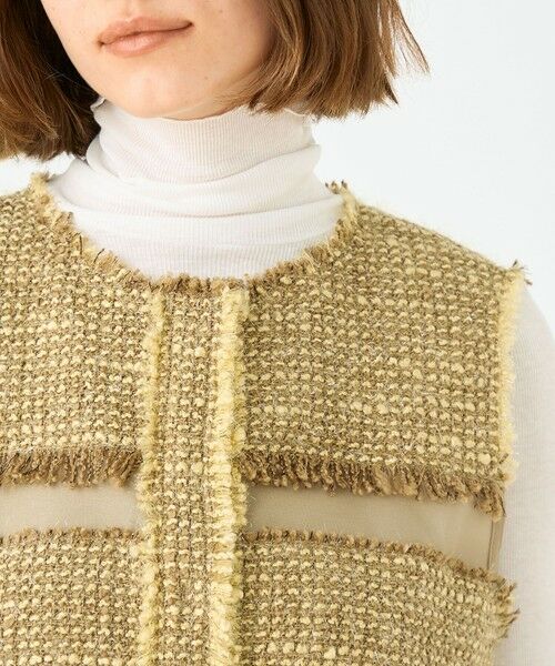 TOMORROWLAND / トゥモローランド ベスト | ブロッキングツイード ミドルジレ | 詳細6