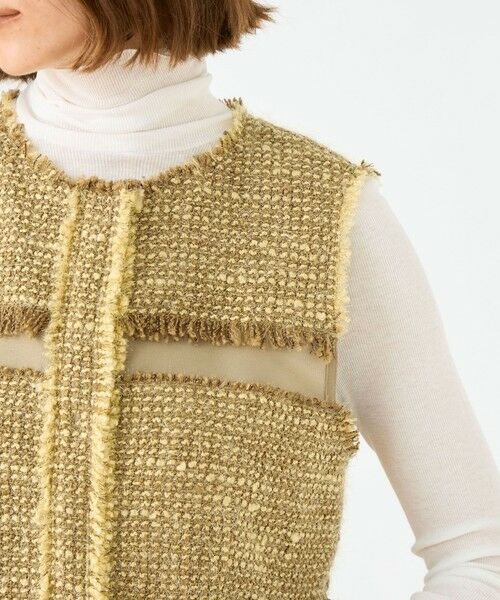 TOMORROWLAND / トゥモローランド ベスト | ブロッキングツイード ミドルジレ | 詳細7