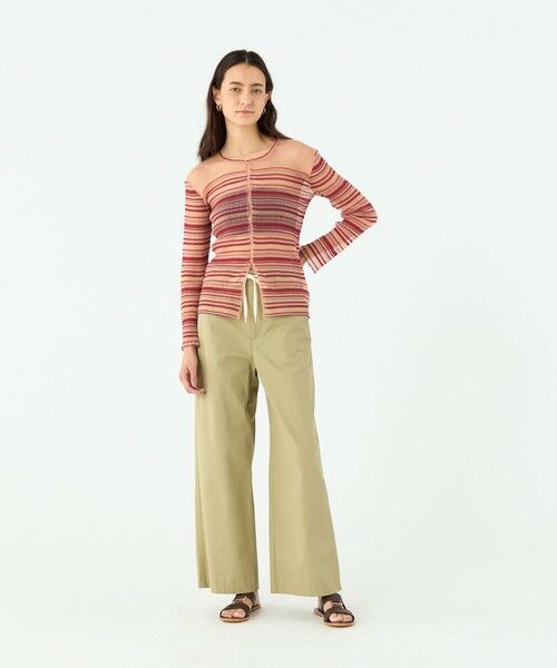 TOMORROWLAND / トゥモローランド カーディガン・ボレロ | シアーボーダー クルーネックカーディガン | 詳細1