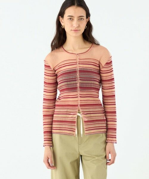 TOMORROWLAND / トゥモローランド カーディガン・ボレロ | シアーボーダー クルーネックカーディガン | 詳細2