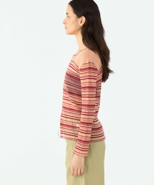 TOMORROWLAND / トゥモローランド カーディガン・ボレロ | シアーボーダー クルーネックカーディガン | 詳細3