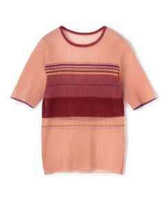 TOMORROWLAND / トゥモローランド ニット・セーター | シアーボーダー ハーフスリーブプルオーバー