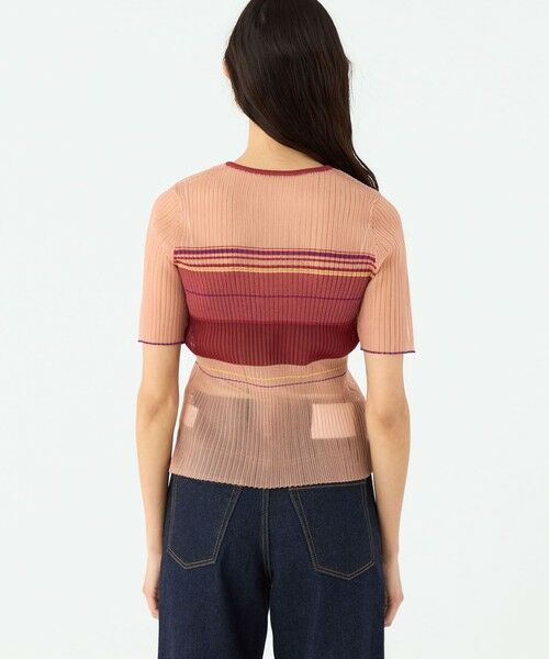 TOMORROWLAND / トゥモローランド ニット・セーター | シアーボーダー ハーフスリーブプルオーバー | 詳細4