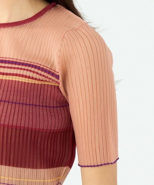 TOMORROWLAND / トゥモローランド ニット・セーター | シアーボーダー ハーフスリーブプルオーバー | 詳細6