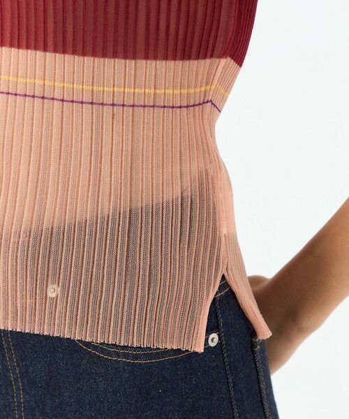 TOMORROWLAND / トゥモローランド ニット・セーター | シアーボーダー ハーフスリーブプルオーバー | 詳細7