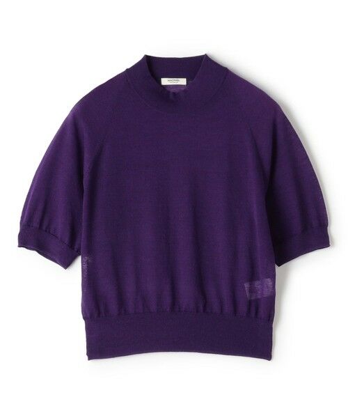 TOMORROWLAND/トゥモローランド シアーウール ハーフスリーブプルオーバー 75 パープル S(9号)