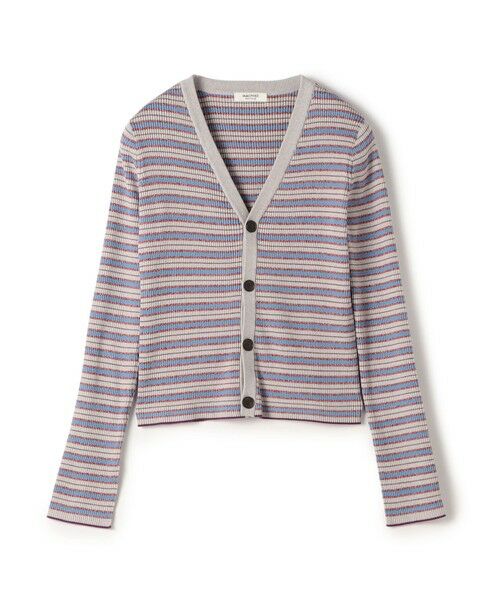 TOMORROWLAND/トゥモローランド コットンリブ Vネックカーディガン 14 グレー系 S(9号)