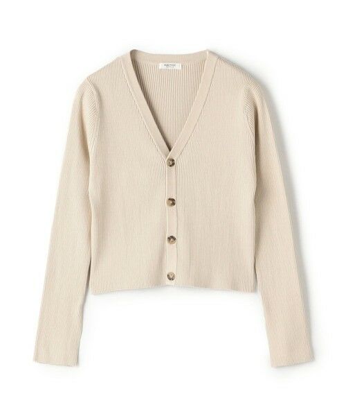 TOMORROWLAND/トゥモローランド コットンリブ Vネックカーディガン 41 ライトベージュ S(9号) TOMORROWLAND/トゥモローランド コットンリブ Vネックカーディガン 41 ライトベージュ S(9号)