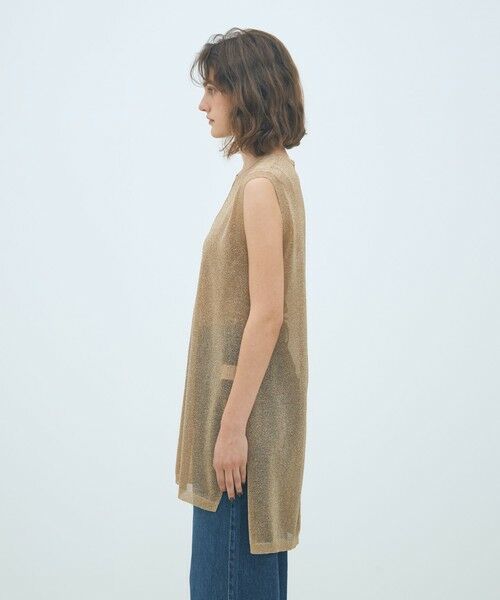 TOMORROWLAND / トゥモローランド ミニ丈・ひざ丈ワンピース | シアーラメ ノースリーブワンピース | 詳細3